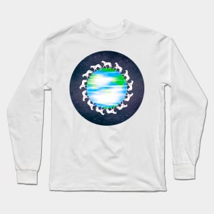 Unicorns Love Earth Long Sleeve T-Shirt